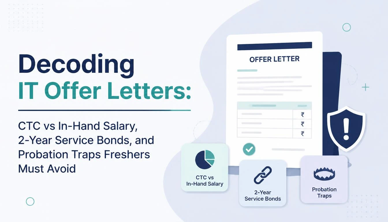 Decoding IT Offer Letters: CTC vs In-Hand Salary, 2-Year Service Bonds, and Probation Traps Freshers Must Avoid